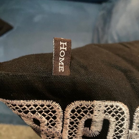 Rodeo Home pair of Black and Silver Greek Key pillows - Picture 7 of 13